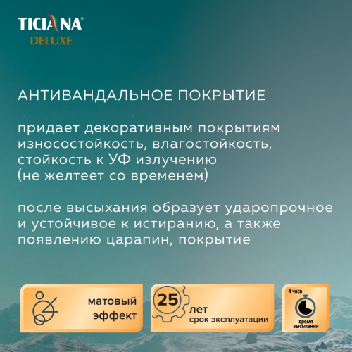 Лак акриловый двухкомпонентный с отвердителем TICIANA DELUXE Durata