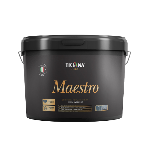Декоративное структурное перламутровое покрытие TICIANA DELUXE Maestro (Цвет: Серебро)