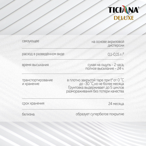Fondo 1 - грунт-краска под декоративные покрытия база "А" влагостойкая TICIANA DELUXE